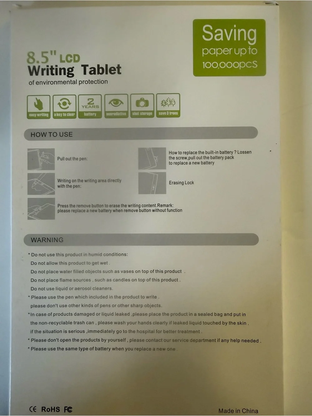 8.5" LCD Writing Tablets-(Red & Blue)-Portable Reusable Note Pads for Kids - Picture 3 of 11